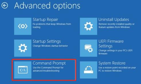 windows advanced options command prompt
