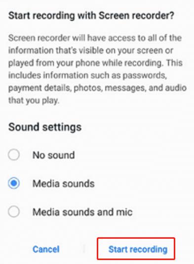 android start recording