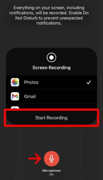 iphone start recording