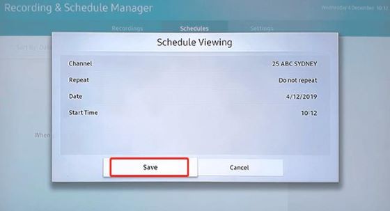 smart tv schedules viewing