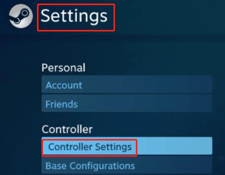 steam controller settings