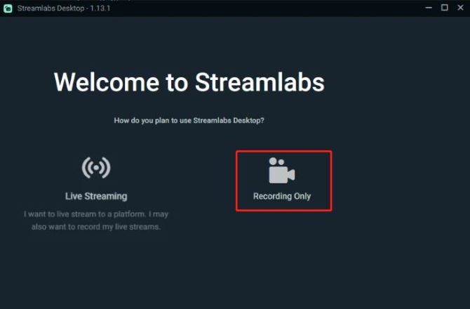 streamlabs record recording only