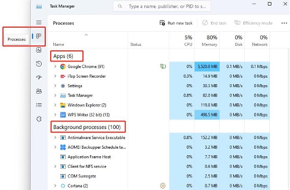 task manager background apps