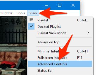 vlc media player view advanced controls