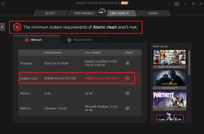 compare your pc and atomic heart minimum system requirements