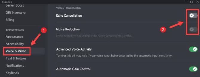 discord app click voice and video