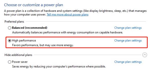 discord choose high performance for power