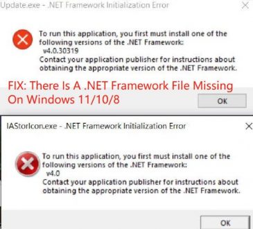 there is a .net framework file missing