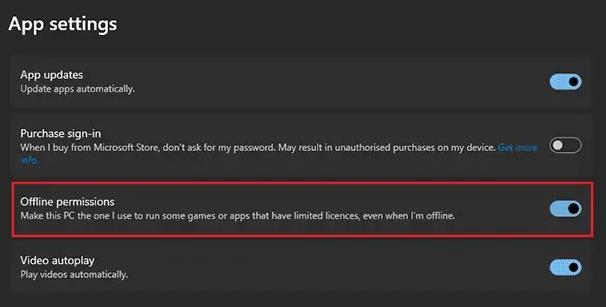 turn on offline permissions