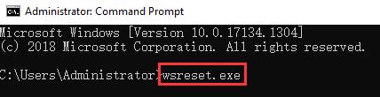 type wsreset.exe