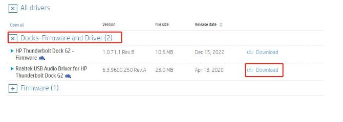 hp thunderbolt dock g2 driver click download