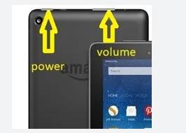 kindle fire press power an volume button