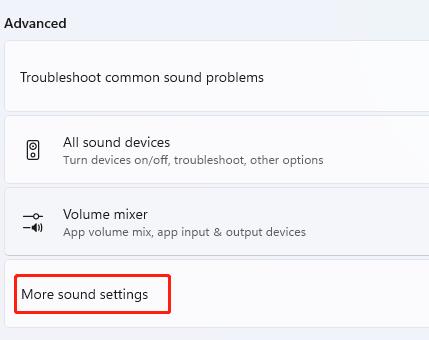 more sound settings