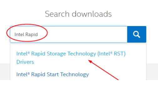 search intel rapid storage technology