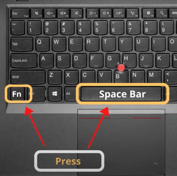 press fn and space bar key