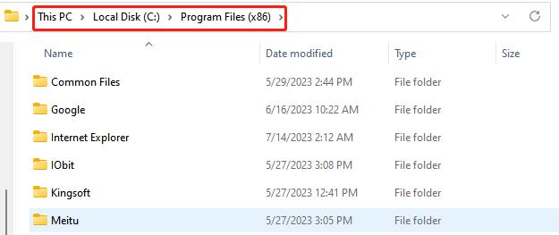 open system drive program folder